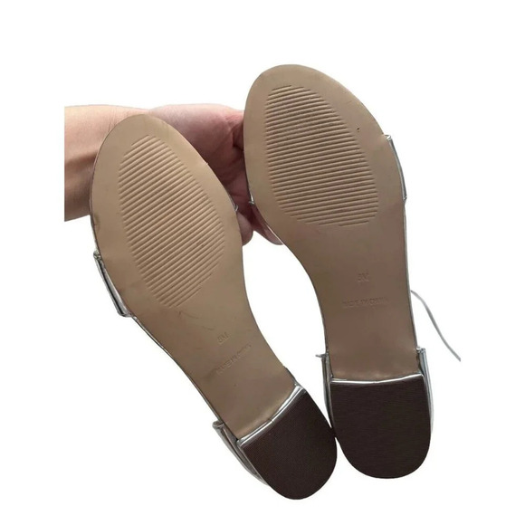 Talbots Keri Tasseled Ankle-Strap Sandals - Mirror Metallic Size 8 Women’s - Picture 9 of 14